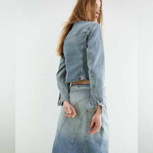ZARA FITTED Z1975 DENIM JACKET - Picture 3 of 7
